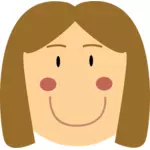 Vetor desenho do avatar feminino a sorrir