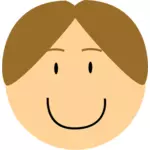 कार्टून मुस्कुराता हुआ लड़का सिर वेक्टर छवि