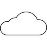 シンプルな白い雲のアイコン ベクトル グラフィック