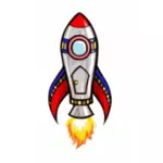 Shiny comic rocket vector image