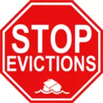 Vector graphics of stop evictions road sign