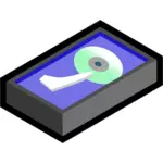 Vektör çizim gri 3D sabit disk simgesi