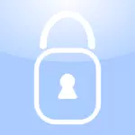 Illustrazione vettoriale di icona dell'applicazione di sicurezza con un segno di keyhole