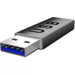 Vector miniaturi gri stick USB flash