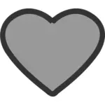 Vektorbild av tjock blå hjärta ikon