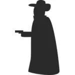 Vector clip art of silhouette of a robber