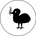 平和の鳥シルエット ベクトル画像