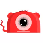 Una ilustración vectorial de monstruo rojo de ojos