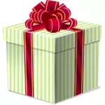 Caja de regalo con un lazo en dibujo vectorial superior