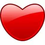 Vector bildet av et rødt hjerte med en dobbel tykke kantlinjer
