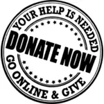 Vector image of donate now stamp