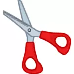 Small red scissors line art vector illustration