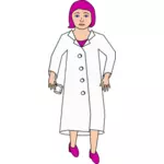 A scientist with purple hair vector graphics