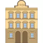 Vector graphics of 1920s neoclassical building