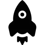 Cartoon rocket silhouette