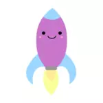 Colorful happy rocket