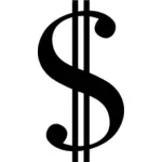 Silhouette de vecteur symbole argent