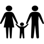 Family holding hands silhouette