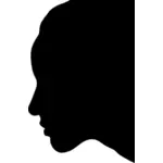 Silhouette de profil tête de femelle