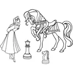 Schaken met de prinses en het paard