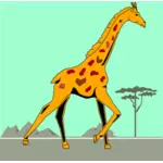 Obraz wektor kreskówka żyrafa