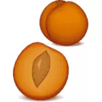 Peach and half