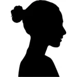 महिला प्रोफ़ाइल सिल्हूट वेक्टर छवि