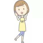 Žena používající smartphone animace