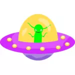 Flying saucer with an alien inside