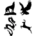 Shadowed animal logos