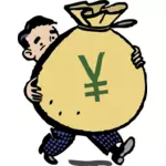 Guy with yen bag