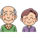 كبار السن يبتسم زوجين