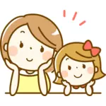 Mutter und Tochter Vektor-Zeichenprogramm