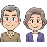 Couple de personnes âgées dessin animé