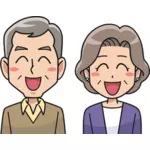 Laughing couple cartoon style