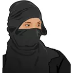 Lady ninja vector image