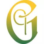 Písmeno G v zelené a žluté