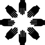Cooperation hands vector image