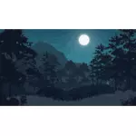 Ilustração de floresta noturna digital