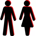 Male and female stick figure symbols