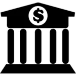 Bank building vector icon