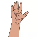 Kurdyjski woma ręka tatuaż