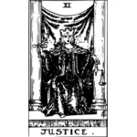 Justitie tarot kaart vector afbeelding
