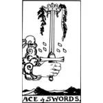 Ace of swords on a card
