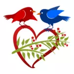 Liefde vogels tekenen