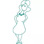 Mujer de figura de dibujos animados
