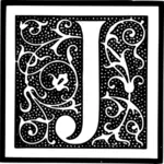 Carta J decorada