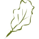 Hand-drawn beeld van eiken blad