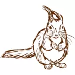 Squirrel hand drawing sketch