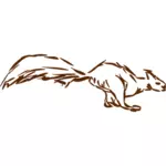 Squirrel running vector sketch